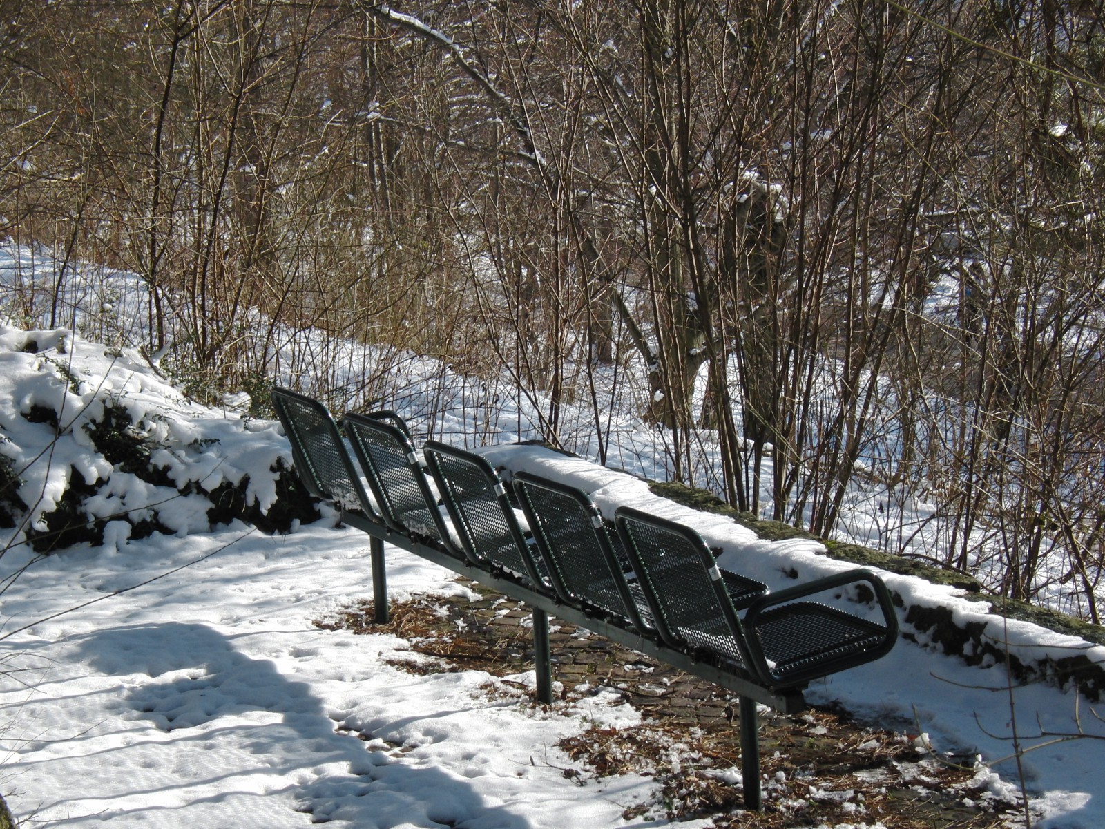 Stahlparkbank im Winter Stahlparkbank im Winter