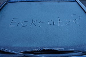 Reif auf Autoscheibe Reif auf Autoscheibe