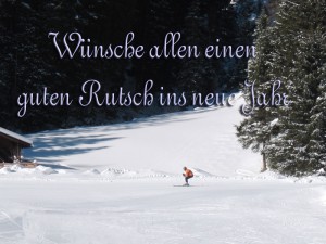 Guten Rutsch ins neue Jahr - Skifahrer Guten Rutsch ins neue Jahr - Skifahrer