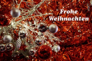 Weihnachtskarte mit Christbaumkugeln Weihnachtskarte mit Christbaumkugeln