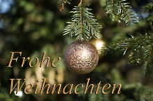 Christbaumkugel Frohe Weihnachten