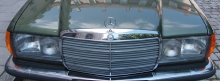 Grüner Mercedes 280 CE Frontansicht 851x315