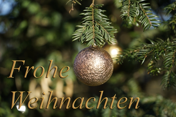 Christbaumkugel Frohe Weihnachten 